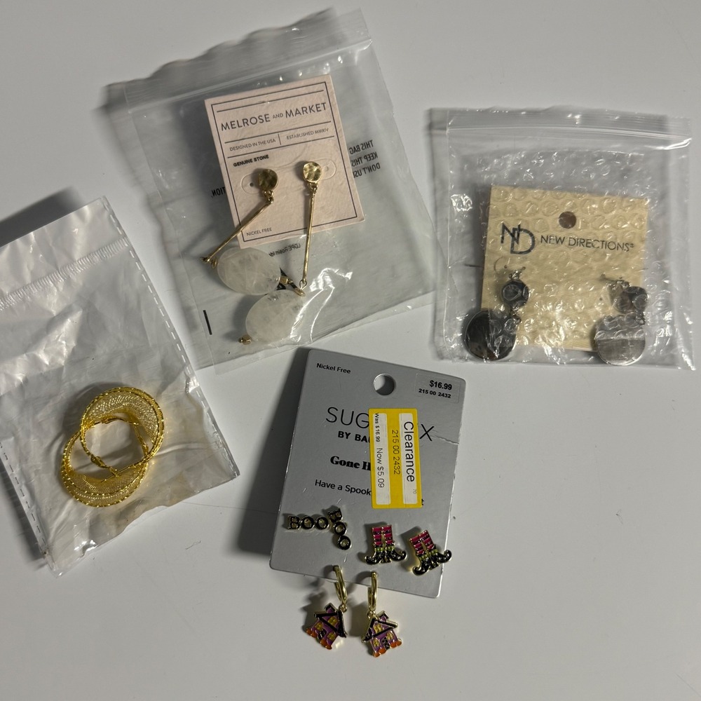 Earring Lot Melrose and Market Sugar Fix BaubleBar New Directions Gold Silver